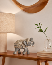 Heritage Elephant in Grey with silver drape