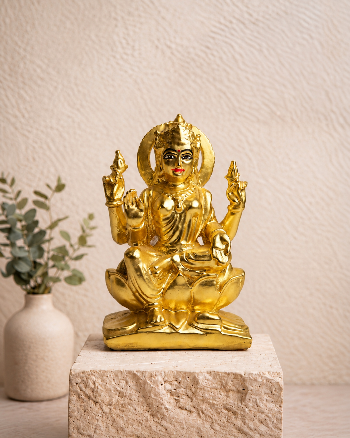 The Eternal Lakshmi Ji golden brass idol