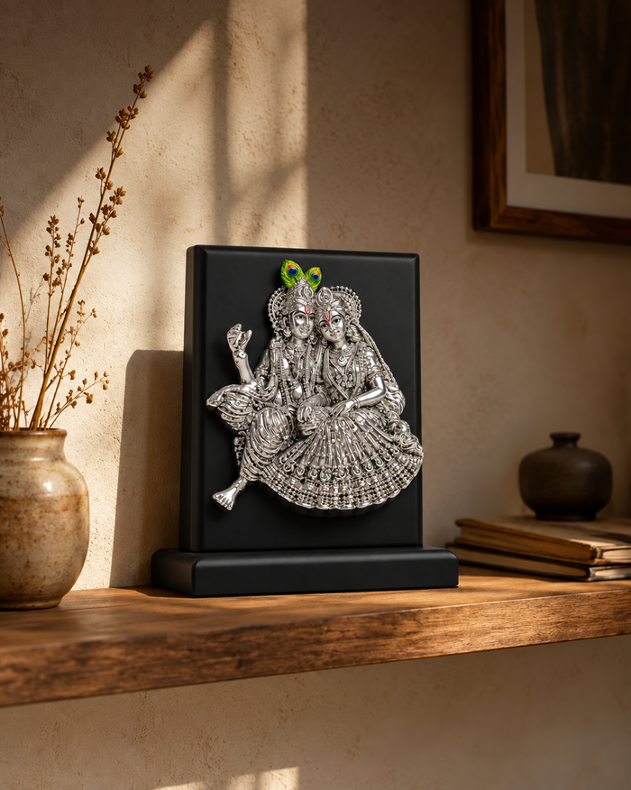 The Radha Krishna Silver Noir Pedestal