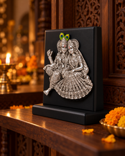 The Radha Krishna Silver Noir Pedestal - alternate view